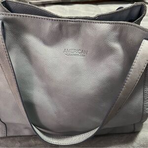 Light blue soft leather purse